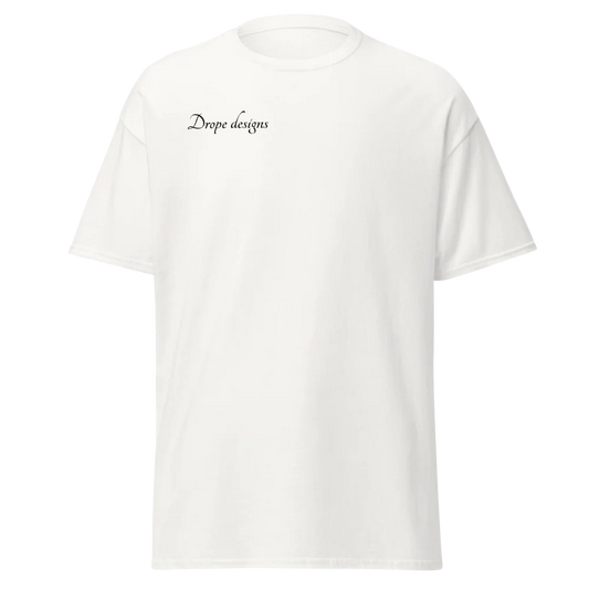 Unisex Classic T-shirt (Drope designs) logo| only logo on the front! (White T-shirt) LIMITED EDITION! GILDAN